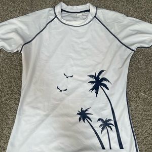 White and Navy Rash Guard